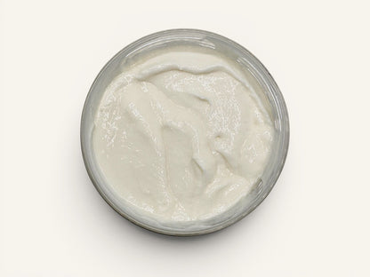 Velvet Bath Bar Amethyst Aura Velvet Luxe Body Butter, a creamy white body butter in a clear jar, perfect for relaxation.