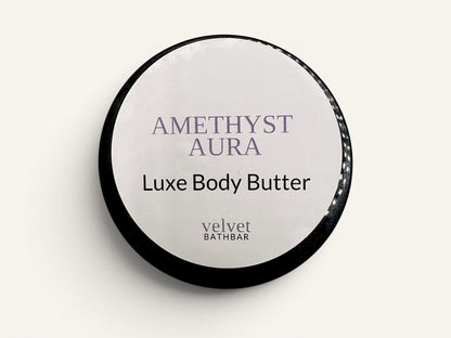 Velvet Bath Bar Amethyst Aura Luxe Body Butter for stress relief and evening routines.