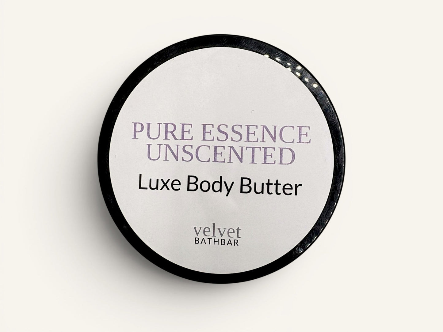 Velvet Bath Bar Pure Essence Luxe Body Butter, unscented, for sensitive skin.