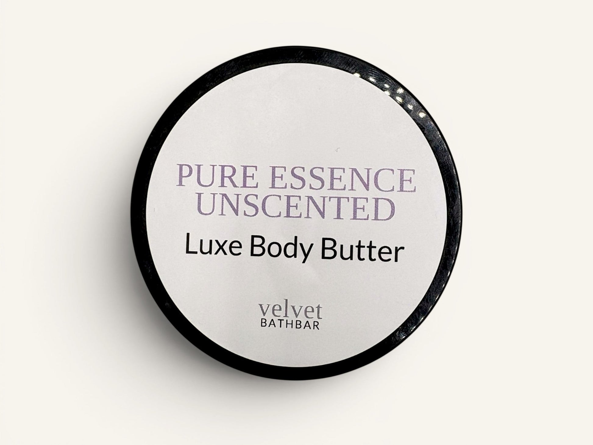 Velvet Bath Bar Pure Essence Luxe Body Butter, unscented, for sensitive skin.