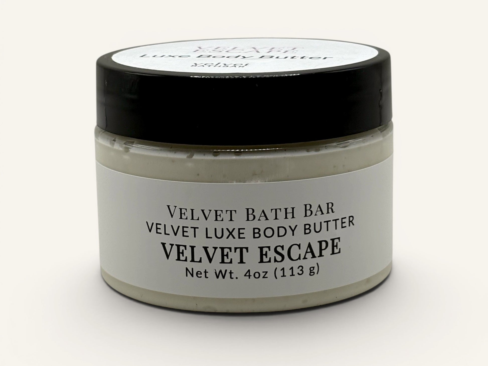Velvet Bath Bar Velvet Escape Velvet Luxe Body Butter, a rich, creamy body butter in a jar. Net Wt. 4oz.